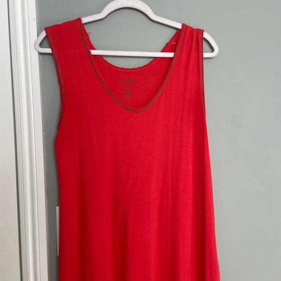 NATURAL LIFE "Hangout" 100% Cotton Orangey Red Oversized Midi Dress XS/S - Picture 4 of 13